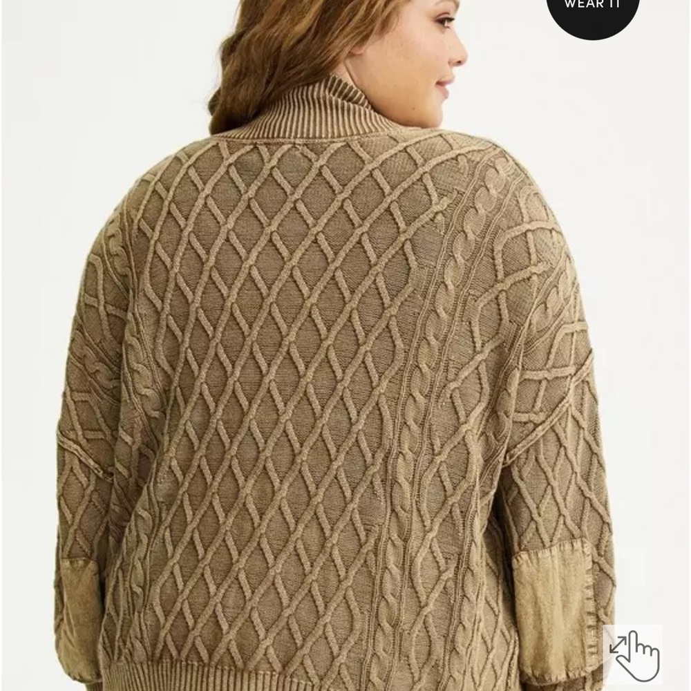 Torrid Taupe Diamond Knit Cardigan - Picture 5 of 7